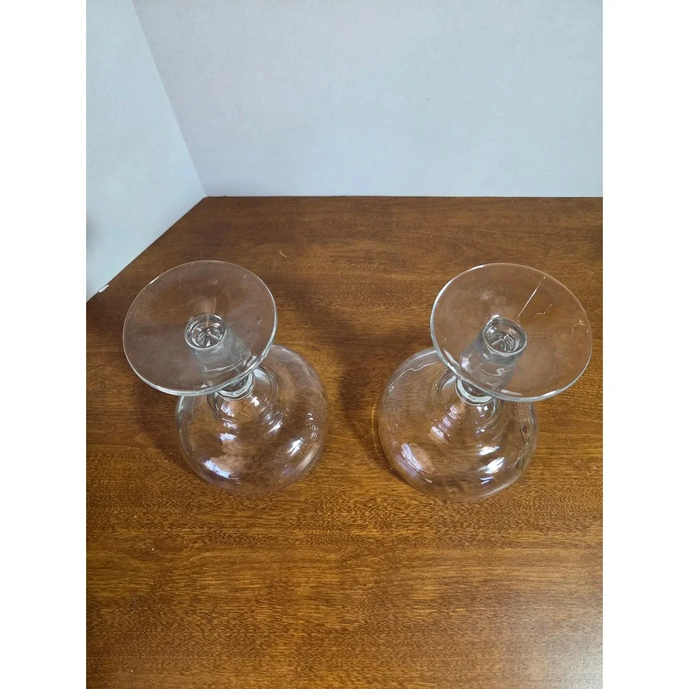 Set of 2 Clear Glass Margarita Glasses Thick Stem Cocktail Barware 12oz